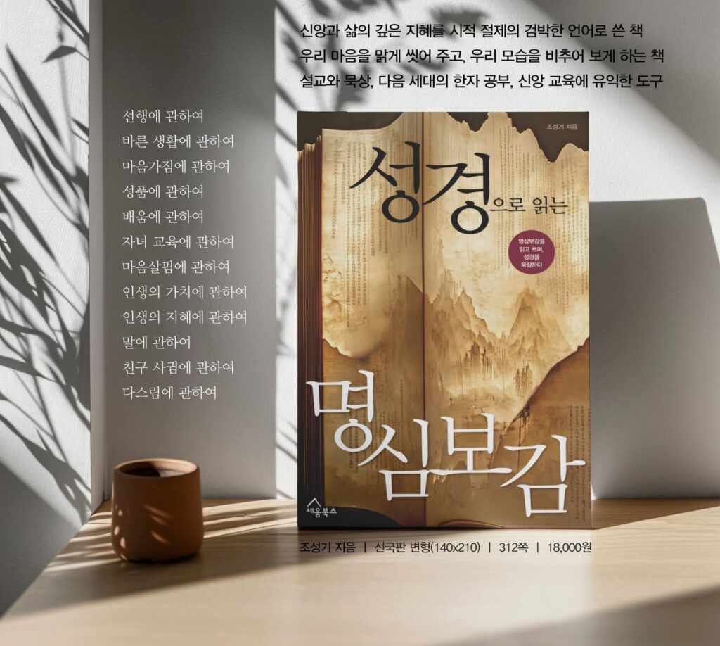 서적소개 – 성경으로 읽는 명심보감 : 명심보감을 읽고 쓰며, 성경을 묵상하다 (조성기 / 세움북스 / 2025.2.20)