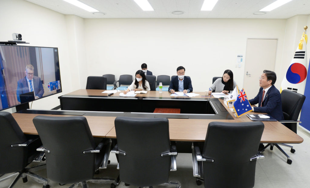 한·호주 산업부 장관 화상회의, 코로나19로 인한 글로벌 에너지 시장현황 논의 – ‘제30차 한·호주 에너지자원협력위원회’ 하반기 개최 합의, 수소 분야 다각적 협력 추진