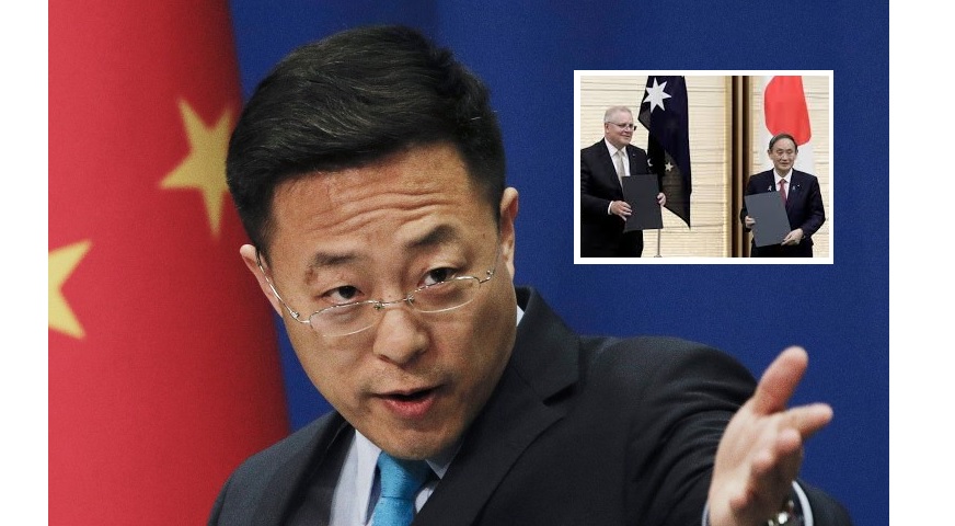중국 외교부, 호주 · 일본의 RAA 합의는 “내정 간섭” – 호주 · 일본 정상회담서 RAA 체결로 양국간 무기 반입 용이 / 중국, “제3자 겨냥하거나 이익 해지지 말고 평화 따라야”